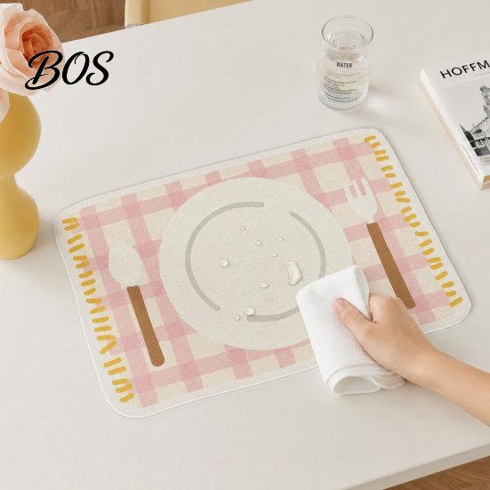 Cafe Style Placemats Rectangular Plaid Placemat, Heat Resistant Non-Slip Colorful Dining Cute Tableware Placemat Patterns, Artificial Leather