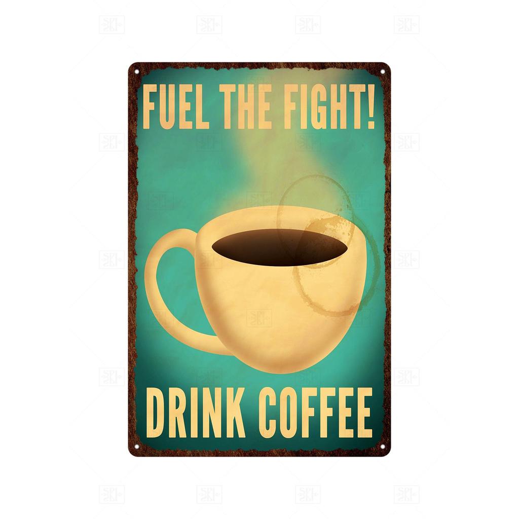 Coffee Vintage Tin Sign Metal Sign Decorative Plaque Retro Plate Cafe Kitchen Living Room Coffee Bar Decoration