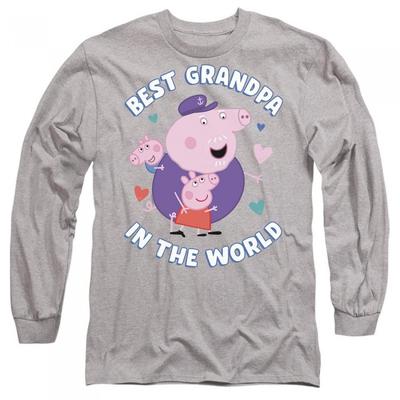 Peppa Pig Unisex Erwachsenen Best Grandpa In The World Langarm-T-Shirt