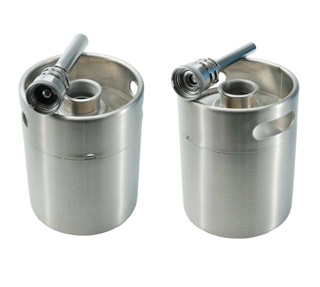 Mini Keg 5L/128OZ with Type S/D Spear Single Wall Portable Works Craft Beverage Kombucha Nitro Coffee Seltzer
