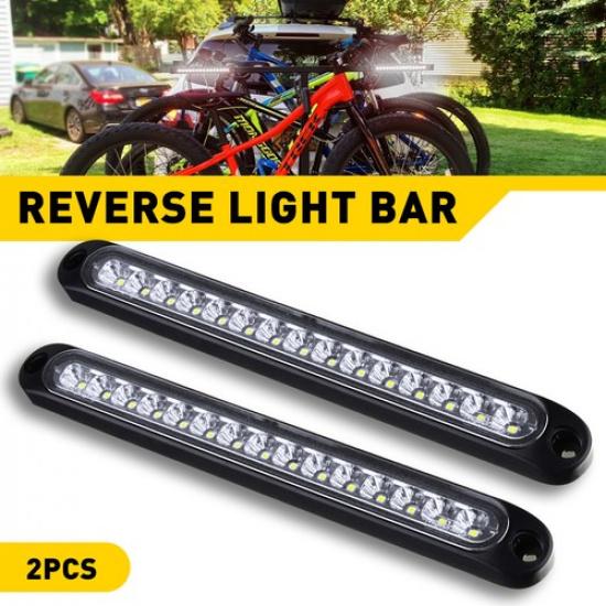 

2PCS White Sealed 10 Truck Trailer Light Bar 15 LED Running/Reverse Tail Lights