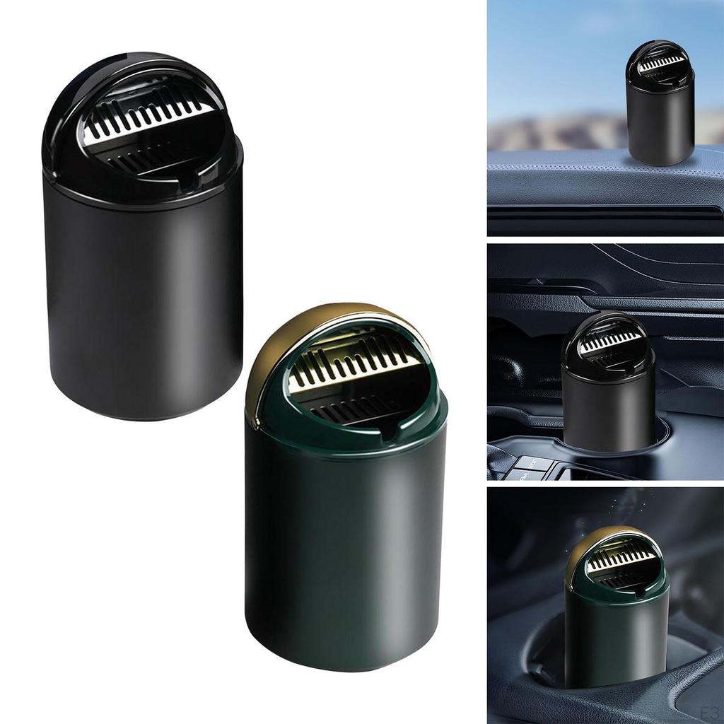Car Ashtray Windproof Mini Trash Can for Office Outdoor Accessories Black