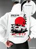 Felpa con cappuccio unisex JDM Auto sportiva Grafica testo giapponese Oversize Larga Felpa con cappuccio Streetwear Manica lunga