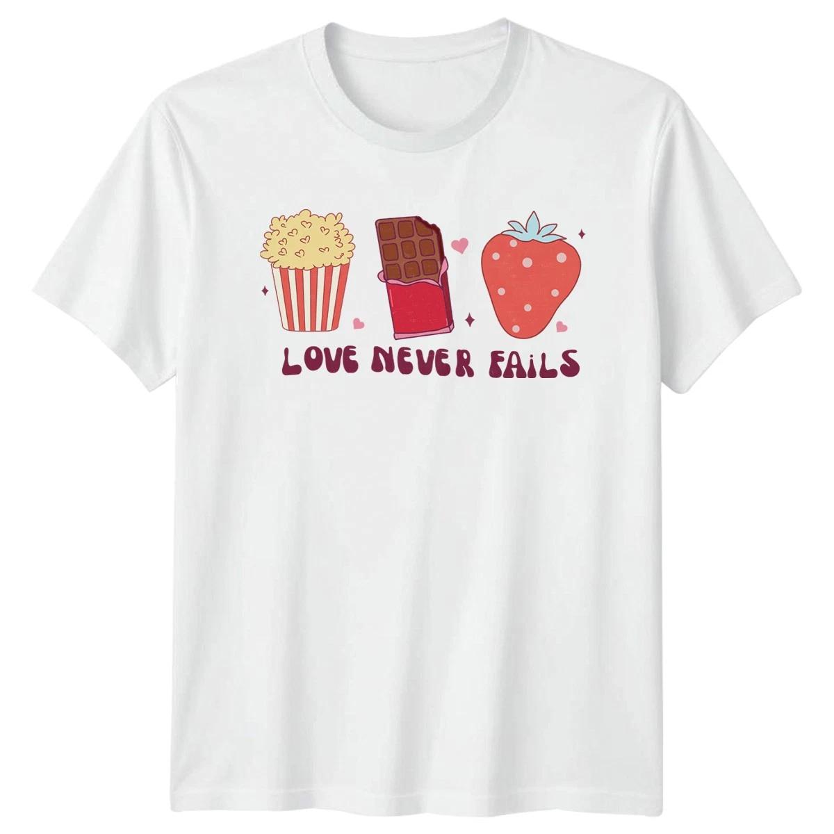 Love Never Fails Food Graphic Tee Women?s T-Shirt Men?s Tee XS