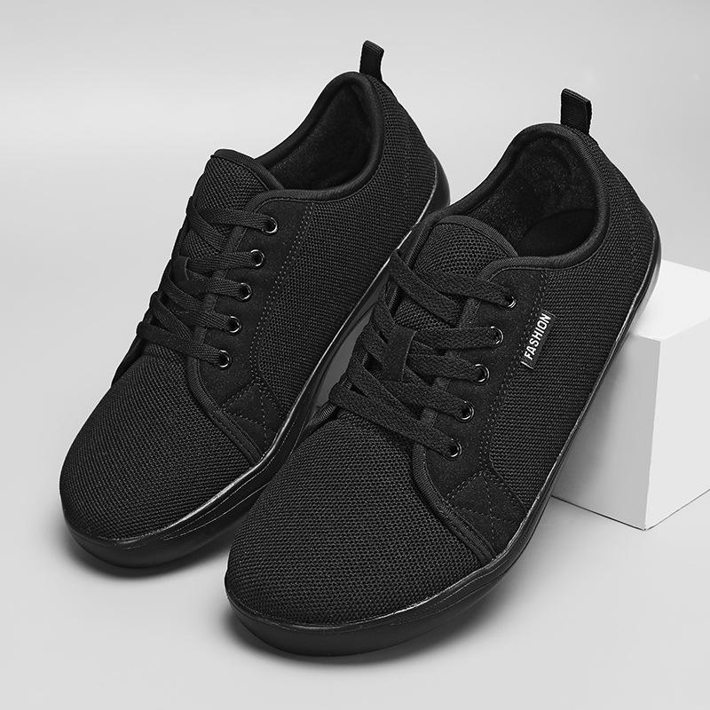 Wide last barefoot shoes men's breathable mesh casual sports shoes low-top lace-up outdoor non-slip wide-headed shoes men