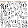 50 Silver PET Transparent Gem Stickers: Letters & Numbers for Laptop, Guitar, Skateboard, Phone
