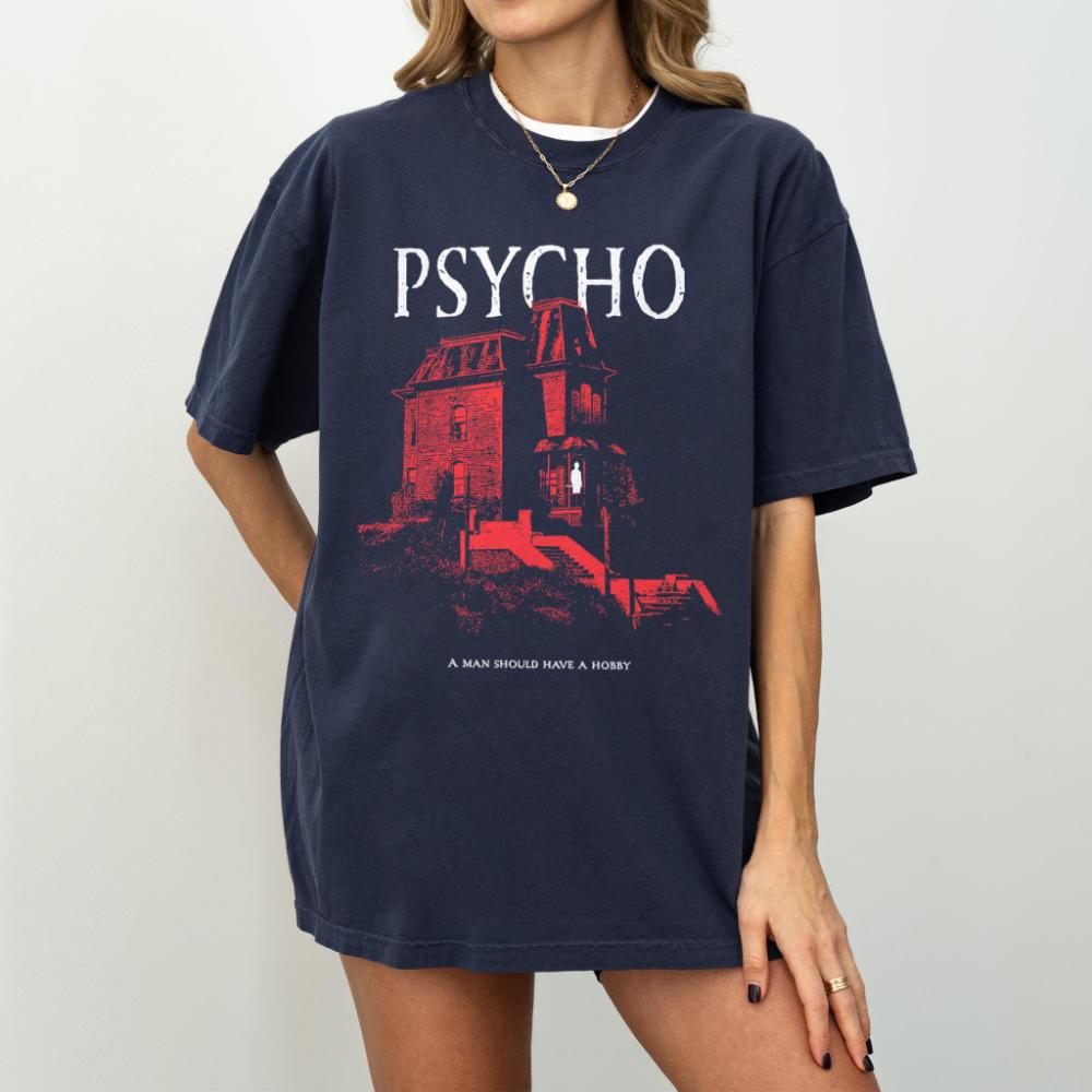 Bates Motel Silhouette TShirt Cult Classic Horror Cinema Tee Shirt Graphic Short Sleeve Shirt Unisex Unisex Women AllSeason