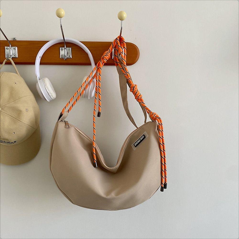 Casual Nylon Crossbody Bag Solid Color Shoulder Bag Simple Messenger Bag  Outdoor