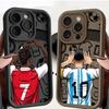 Capa de Celular de TPU Macio para iPhone 14 Pro 14 11 12 Mini 15 Plus 16e 13 Pro MAX 11 XS XR 16 Plus Desenho Football Número