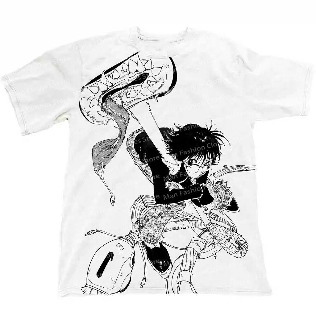 Anime Dark Print Hunter X Hunte T-shirt Y2k Style Print Men and Women Oversized Fashion Short Sleeved Causal T- Shirts