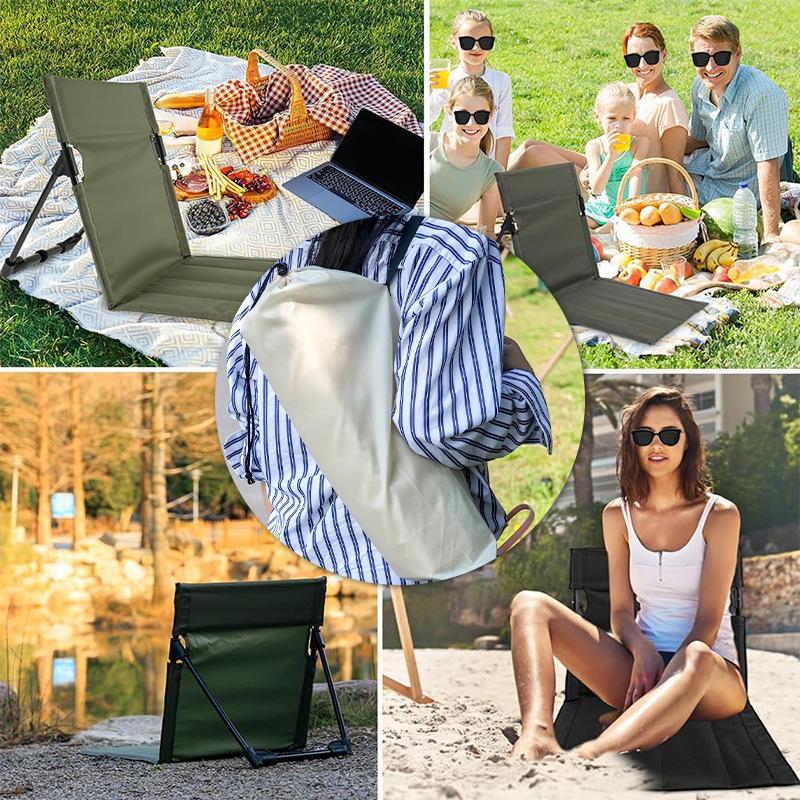 Outdoor Lounge Chair,Beach Garden Lazy Chair Backrest Cushion,Lounge Chair Camping Picnic Travel Folding Back Chair