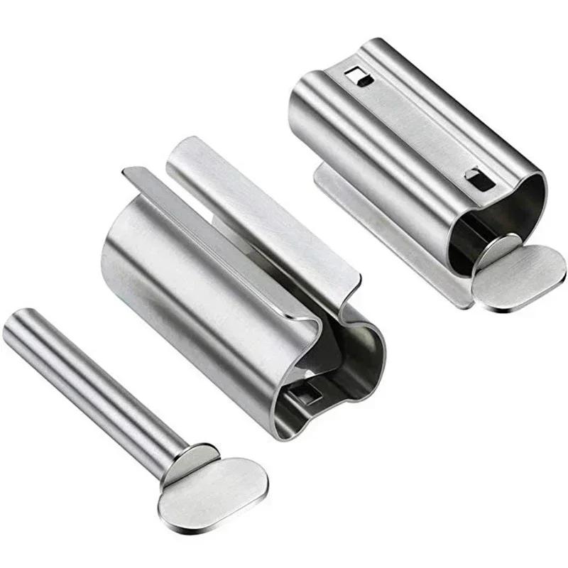 Durable Manual Stainless Steel Tube Rolling Dispenser Toothpaste Face Cleanser Squeezer Bathroom Toothpaste Squeezers