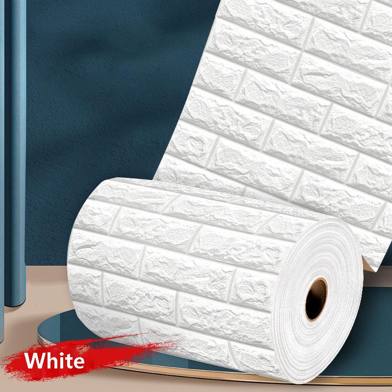 Self-Adhesive Brick Wallpaper, XPE Waterproof Wall Sticker, Continuous Roll Moisture Proof Paneling for Bedroom Renovation