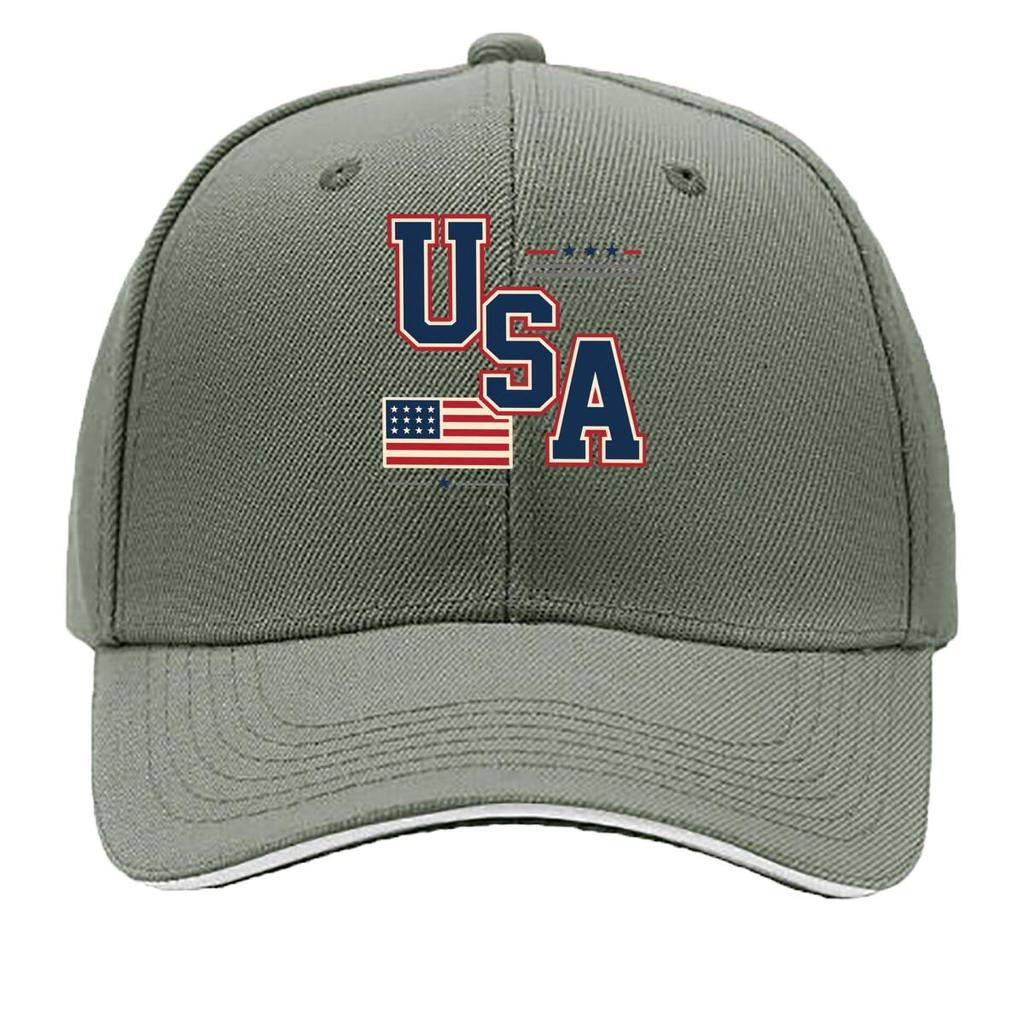 Bold USA Patriotic Flag Block Letter Sandwich Baseball Cap Sun Cap Outdoor Workouts Hat