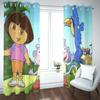 Dora die Entdeckerin Cartoon Heimvorhang, Niedlicher Druck Lichtfilternde Vorhänge, Wohnzimmer, Schlafzimmer, Wärme- und Sonnenschutz