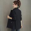 2026 New Korean Style Slim-Fit Windbreaker for Women, Spring and Autumn Stand-Up Collar Solid Color Coat