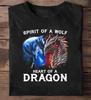 Wolf Dragon Spirit T-Shirt: Animal Print Tee