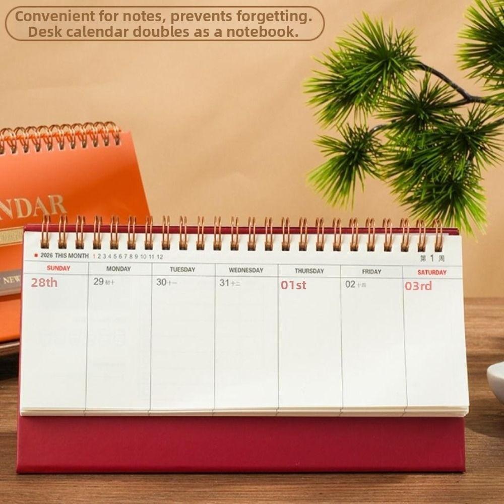 Standing 2026 Desk Calendar Portable Daily Planner Simple Style Schedule Planner  Office Stationery