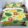 Monkeys, Bananas, Coconuts, Leaves. Bedding Sets Duvet Cover Sets Duvet Covers Pillowcases(1 * Duvet Cover 2 * Pillowcases Without Duvet Insert)