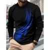 T-shirt Sportiva da Uomo a Manica Lunga da Uomo Casual per Sport Fitness Tempo Libero Leggera con Stampa Sfumata 3D Streetwear Casual