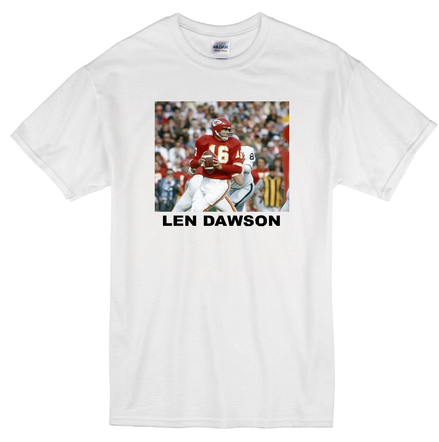 LEN DAWSON KANSAS CITY CHIEFS QUARTERBACK FOOTBALL WHITE T-shirt JERSEY 2XL