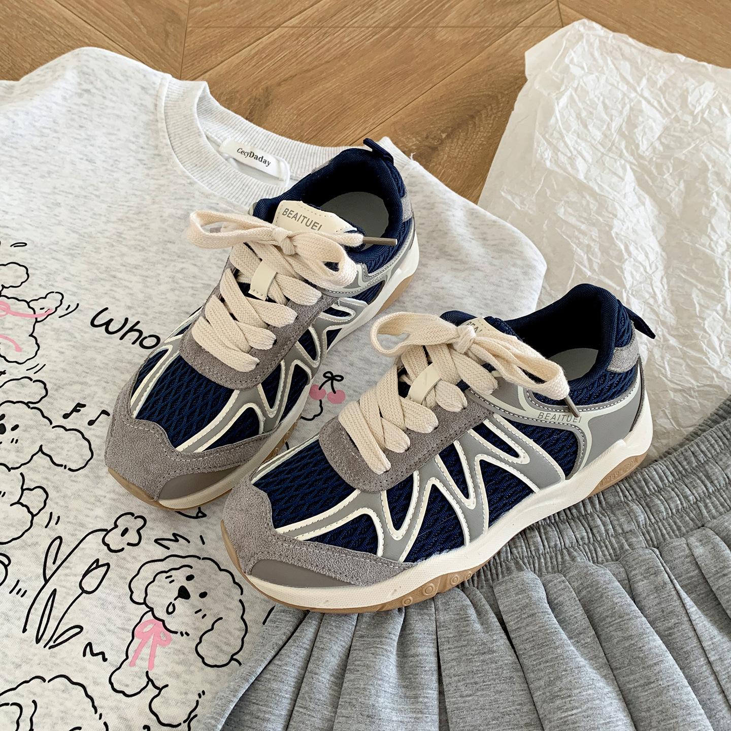 

Popular retro small man versatile heightening platform dad shoes women s summer 2025 new lightweight soft-soled sneakers 40 синий