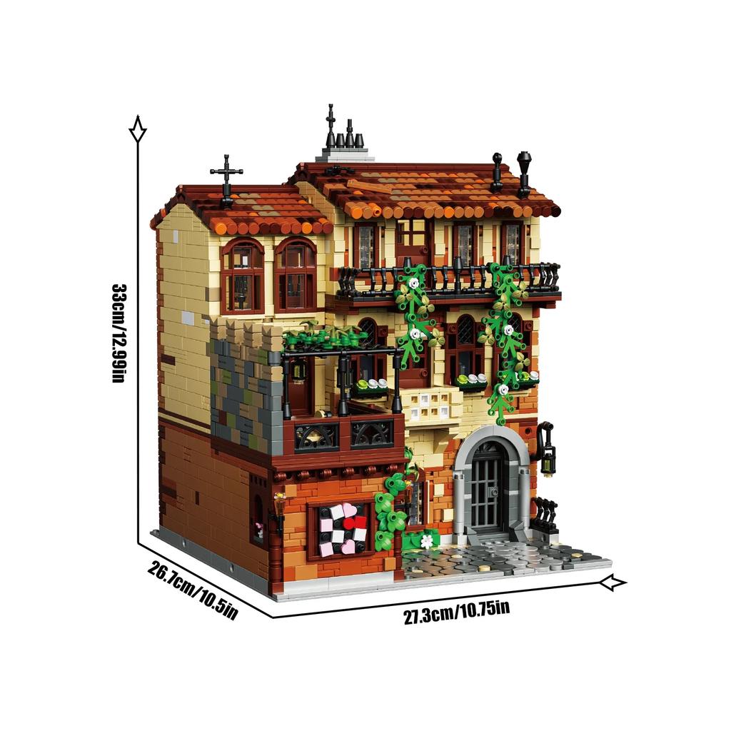 Non-Toxic 3800Pcs Classic Musical Theater Balcony Scene Building Blocks Architecture Model Bricks Desktop Decoration Kids Diy Toys Gifts