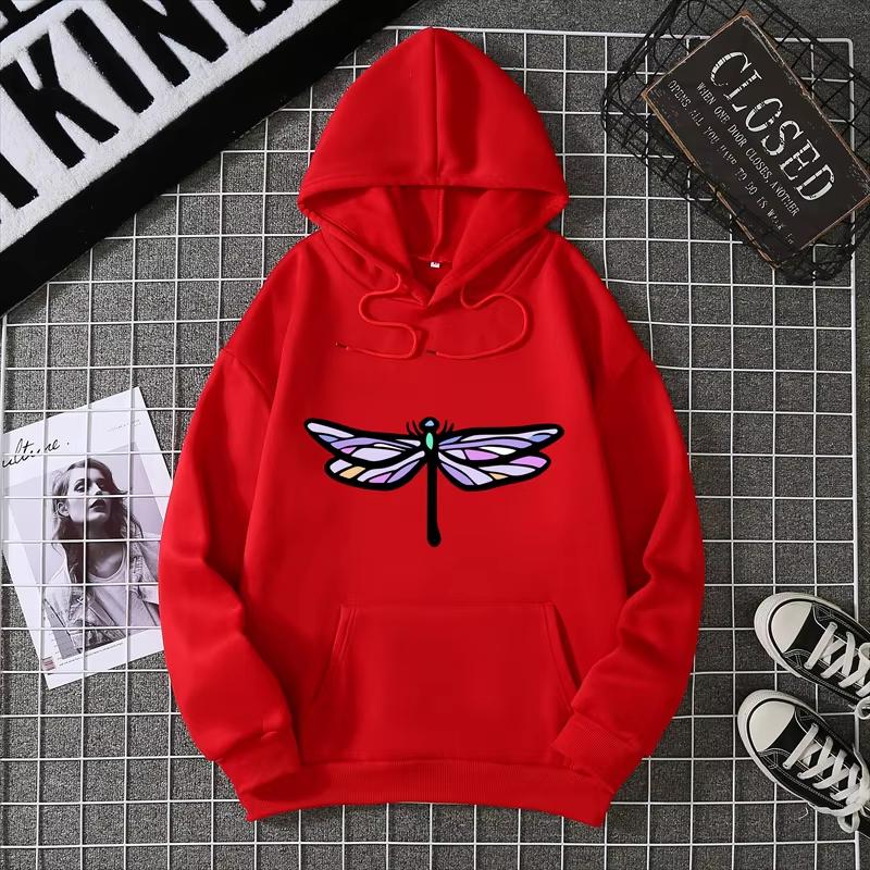 2025 Amazon Wish Quick Selling Independent Station Let It Be Butterfly Printing Long Sleeve Hooded Sweatshirt For Women CYXX361