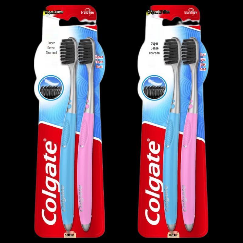 Colgate Charcoal Super Soft Floss Toothbrush Double Pack