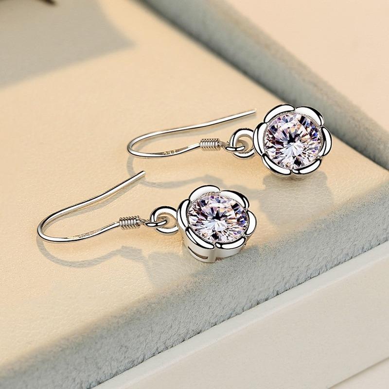 Lindon Kolczyki ze stopu miedzi z cyrkoniami Kolczyki wiszące dla kobiet Prezenty weselne