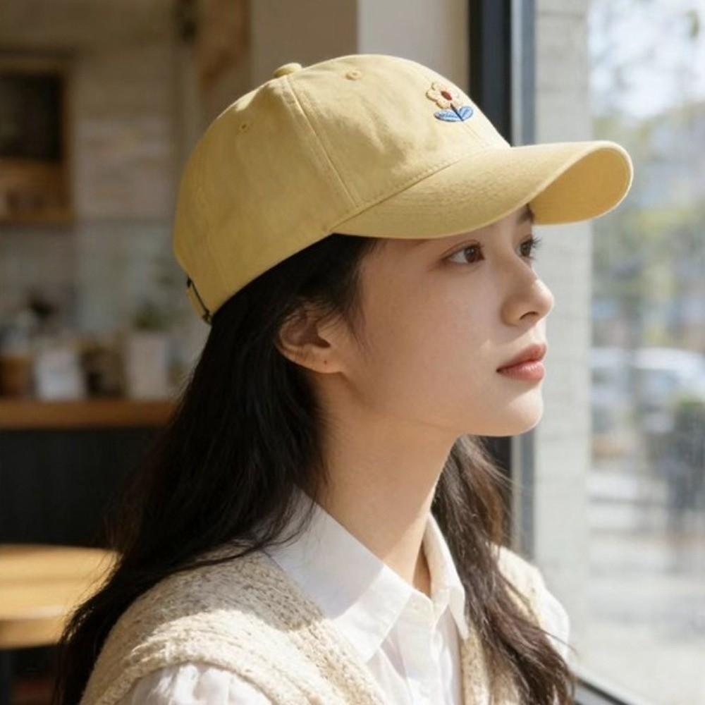 Adjustable Embroidered Peaked Hat Korean Style Sunshade Casquette Flower Baseball Cap  Outdoor