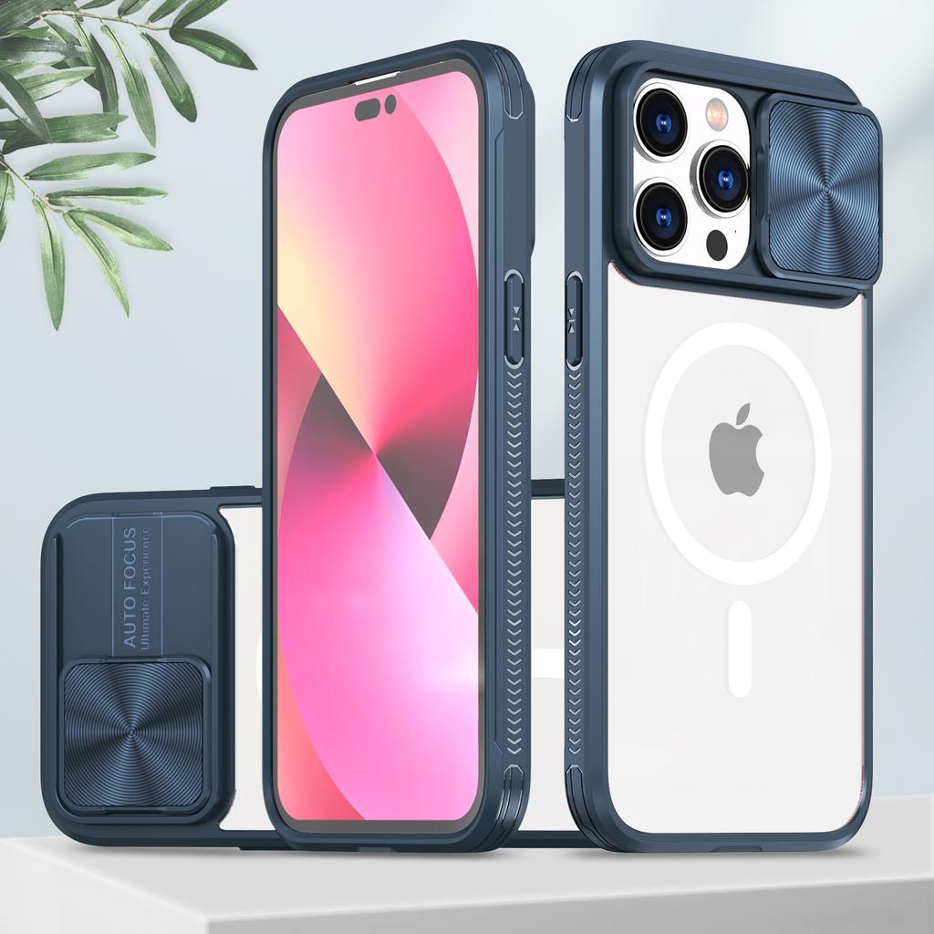 The extraordinary charm armor is suitable for iPhone16Promax magnetic mobile phone case, Apple 15 two-color anti-drop window protective case.
