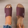 2025 Women's Plus Size Thick-soled Casual Outdoor Wedge Heel Slippers with Simple Strap and Open Toe Design