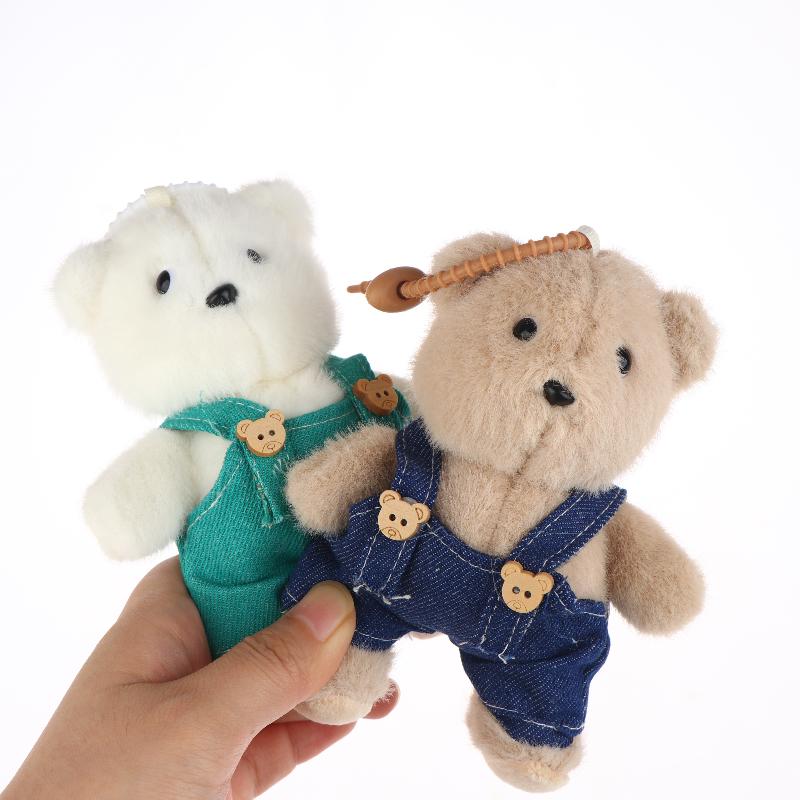 Cute Overalls Bear Bear Plush Pendant Couple Hanging Accessories Cartoon Bear Bag Charm Decor Gift
