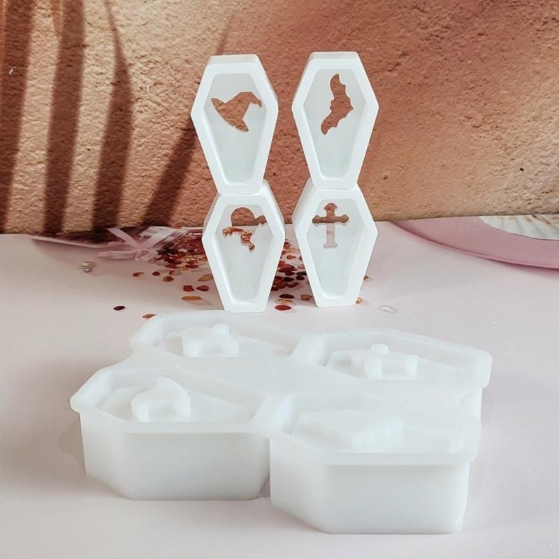 Silikon Sargformformen Halloween Party Dekoration Zubehör Kreativer Schmuck Seife Kerze Bastelwerkzeug Antihaft