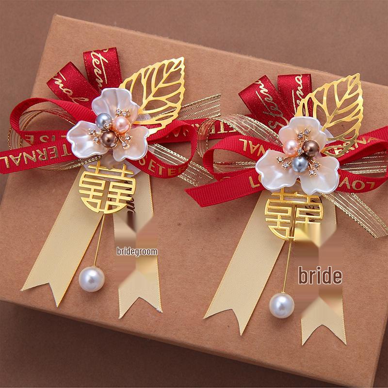 Высококачественный китайский свадебный набор бутоньерок для невесты, жениха, подружки невесты и семьи