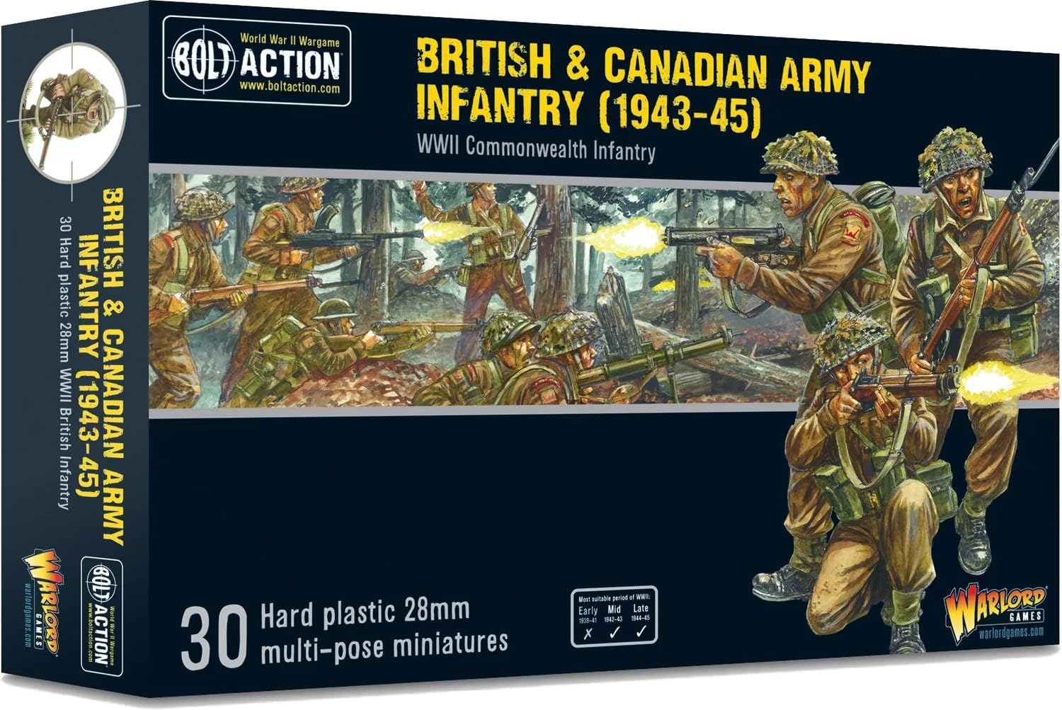 

Warlord Action Army Infantry Assembly Kit WLG402011020 Games/Bolt 1/56 British/Canadian 1943-45 (30 Figures) (Personnel)