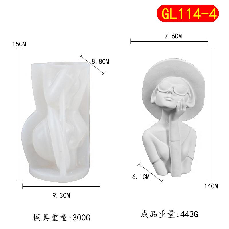 15cm Big Beautiful Goddess Lady Gypsum silicone mold Angel Girl Women Bust Statue Candle Silicone Mold Female Figures Resin mold