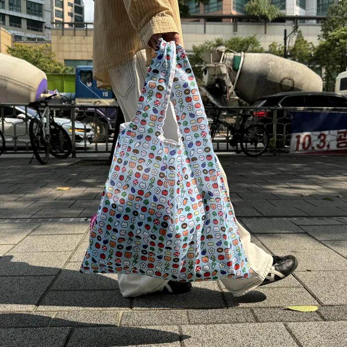 Fruit Pocket Shopping Bag Foldable Portable Shopping Bag Market Bag (2 Colors)