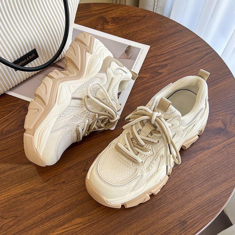 Fashion Luxury Thick Sole Heightened Dad Shoes for Women 2024 New Korean Breathable Mesh Sports and Casual Shoes Running Shoes sneakers