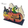 Fall Table Decor Halloween Wooden Napkin Holder, Ghost Pumpkin Decorative Tabletop Tissue Dispenser, Square Storage Box Paper Organizer for
