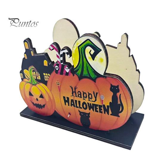 Fall Table Decor Halloween Wooden Napkin Holder, Ghost Pumpkin Decorative Tabletop Tissue Dispenser, Square Storage Box Paper Organizer for
