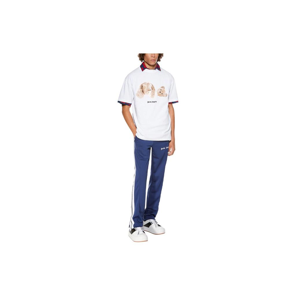 T-shirt a maniche corte con orso Palm Angels Bianca Uomo Top PMAA001R21JER0010160