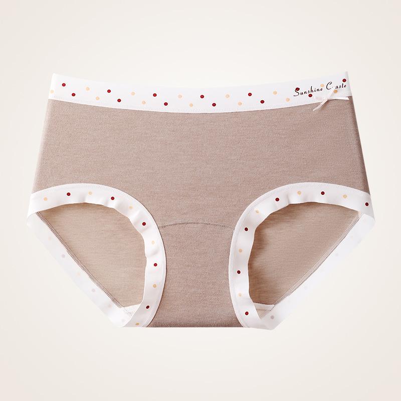 

Girl Spring and Autumn Sweet Pokpoint High Stretch No Card File Waist Triangle Briefs XL