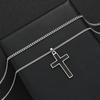 2pcs Stainless Steel Cross Pendant Necklace Set for Men Women Punk Minimalist Silver Color Necklace Chokers Hip Hop Jewelry Gift