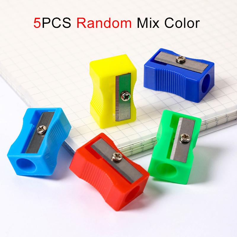 5/10/20 Adet Kalemtraş Rastgele Karışık Renk Plastik Tek Delikli Manuel Kalemtraşlar Kullanışlı Kırtasiye Öğrenci Hediyeleri ZYF