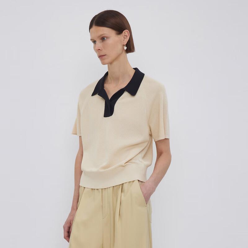 LESS 2023 Autumn Casual Knitted Polo Top