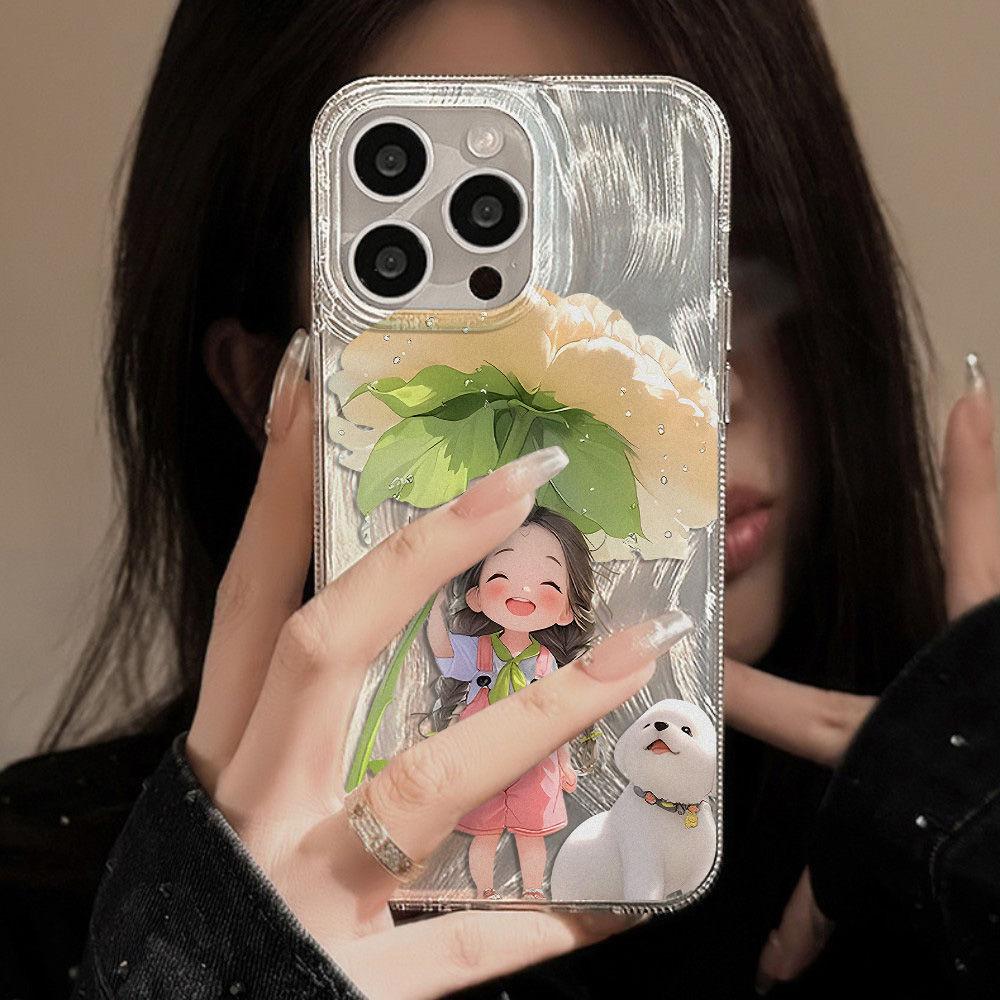 Laughing Girl Applies To Apple 17promax Mobile Phone Case iPhone16 Large Hole 14 Fun 14 Advanced Sense 17