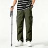 Men's Loose Fit Cargo Pants with Multi Pocket Design Drawstring Waist Straight Leg Trousers for Casual Daily Wear