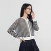 Elva' Island Women's Striped Hooded Knit Cardigan